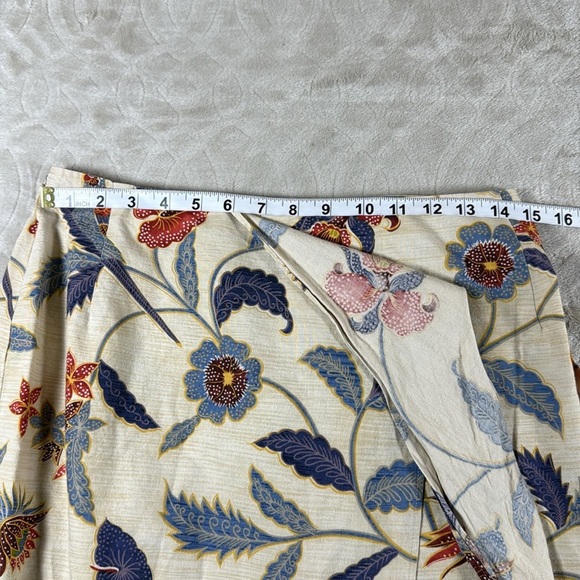 Talbots Cotton Floral Wrap Midi Skirt Size 8 Boho Cottagecore Coastal Chic - Picture 7 of 11